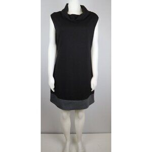 WOMEN'S BLACK STRETCH KNIT COWL NECK DRESS - POCKETS - GRASS COLLECTION - SIZE L